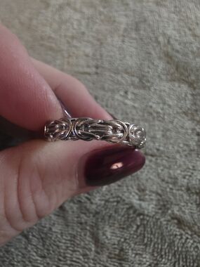 Sterling Silver Byzantine  Braided Band Ring - Size 11.5-11.75